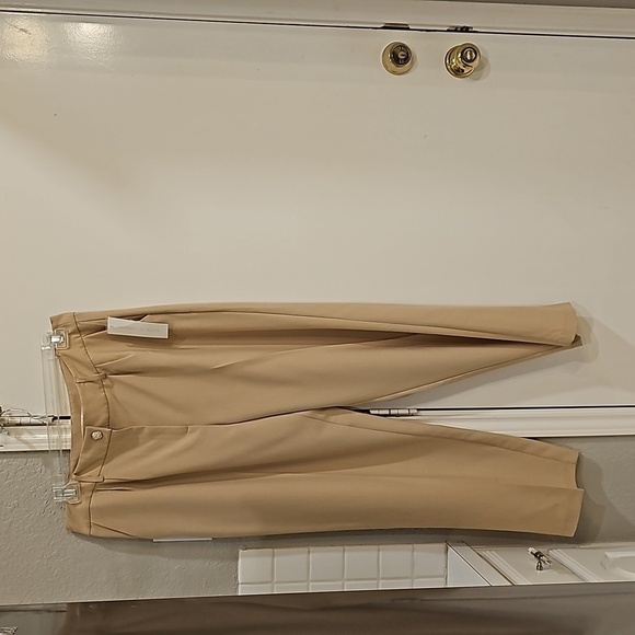 NWT Cooper & Ella Wide Leg Decorative Button Zip Closure Cream Pant Size 14 - Picture 8 of 10